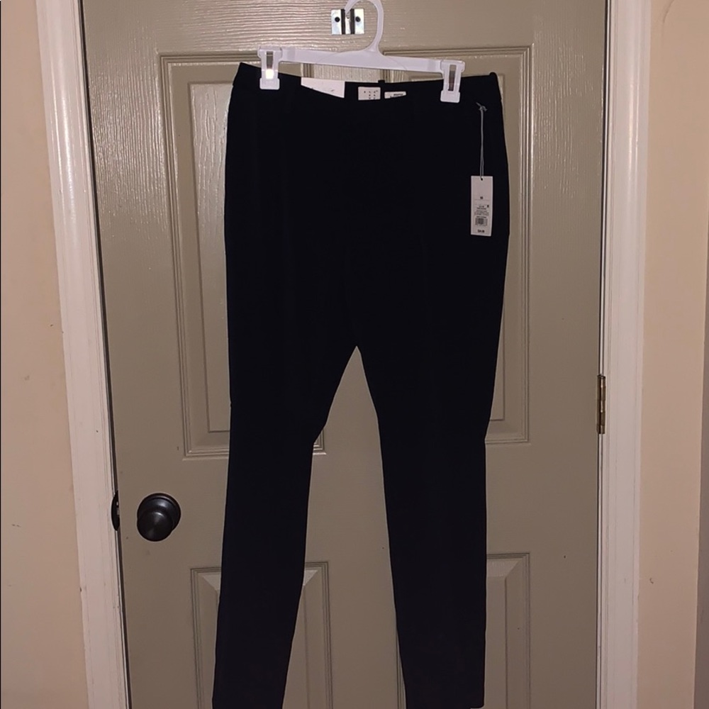 Size 6 short inseam navy bootcut pants.